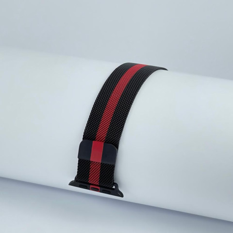 Ремінець на Apple watch 38/40/41mm Milanese Loop Band Black Red